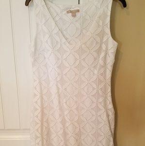 White Banana Republic lace detail dress